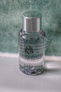 Single bottle of body wash in the bathroom